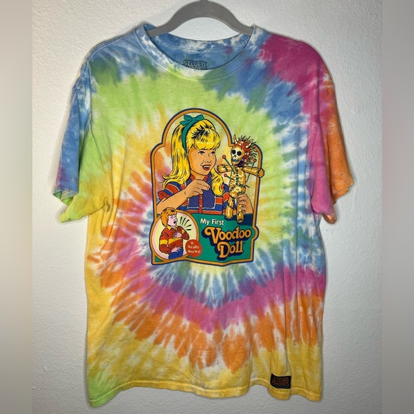 Steven Rhodes Tie-Dye “My First Voodoo Doll” Tee | Size L - Picture 1 of 5